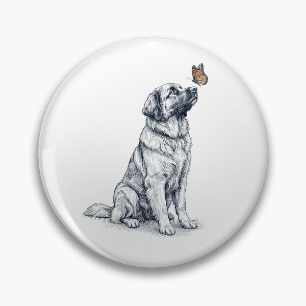 Item preview, Vintage Leonberger with Butterfly Dog Lover designed and sold by DoodleTortle.