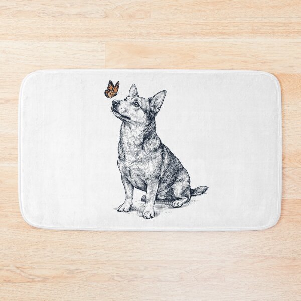 Item preview, Vintage Lancashire Heeler with Butterfly Dog Lover designed and sold by DoodleTortle.