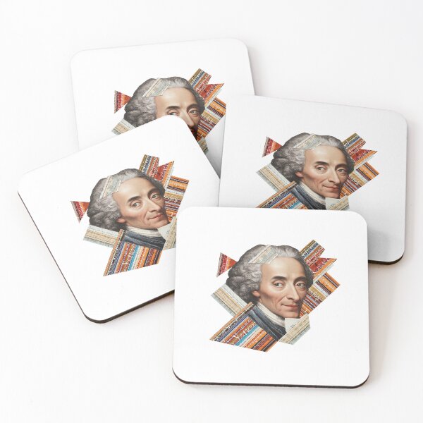 Item preview, Voltaire – Enlightenment Collage Portrait Art Print | Philosophy Satire Literary Poster designed and sold by OzzFrequency.