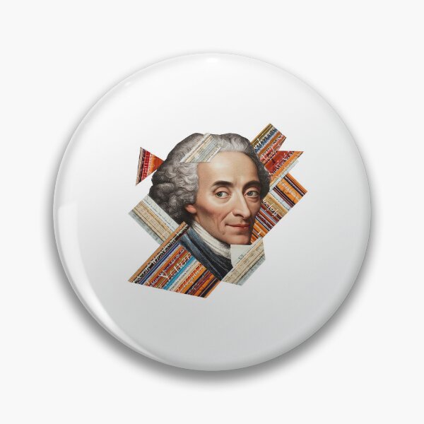 Item preview, Voltaire – Enlightenment Collage Portrait Art Print | Philosophy Satire Literary Poster designed and sold by OzzFrequency.