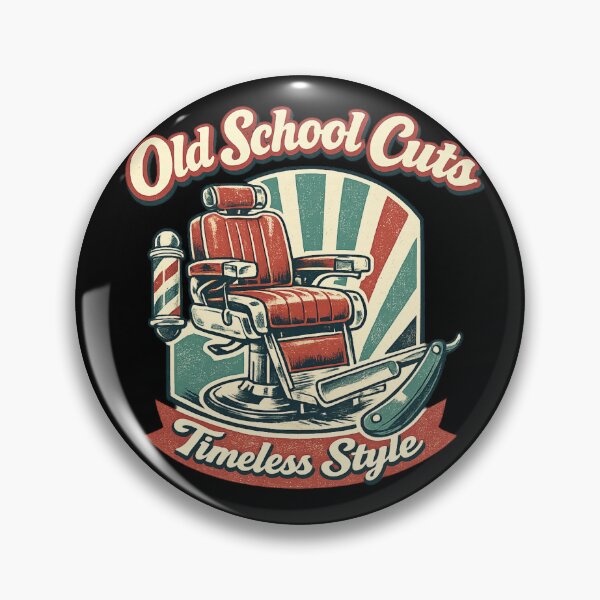 Item preview, Old School Barber Vintage Design – Classic Chair & Straight Razor Retro Badge, Timeless Style Barbershop Artwork designed and sold by Ladys-Gents.