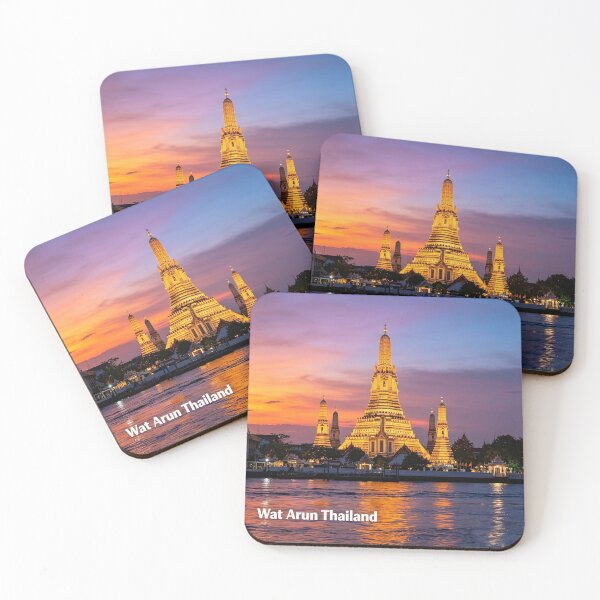 Item preview, Golden Sunset at Wat Arun Temple Thailand designed and sold by AwakenFah.