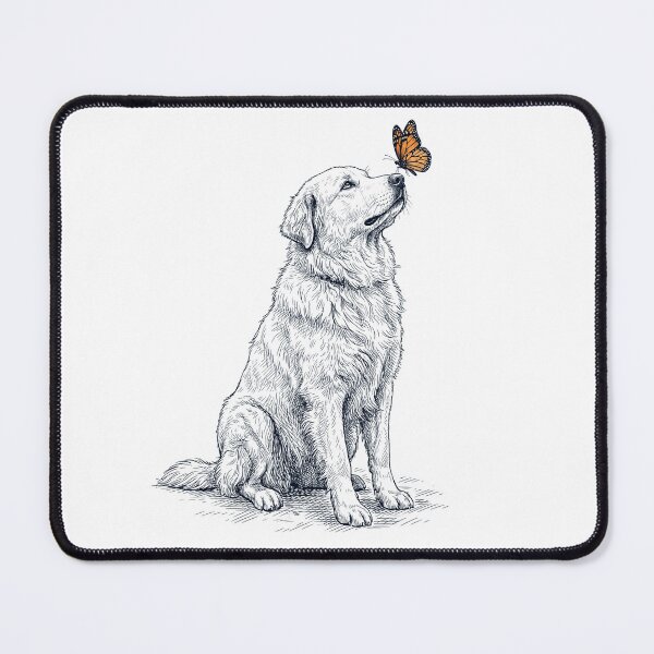 Item preview, Vintage Maremma Sheepdog with Butterfly Dog Lover designed and sold by DoodleTortle.