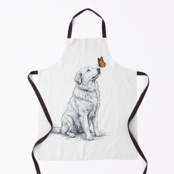 Item preview, Vintage Maremma Sheepdog with Butterfly Dog Lover designed and sold by DoodleTortle.