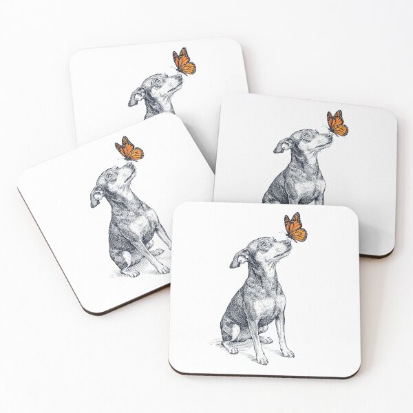 Item preview, Vintage Miniature Pinscher with Butterfly Dog Lover designed and sold by DoodleTortle.