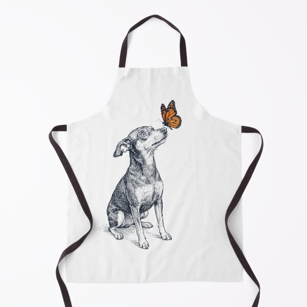 Item preview, Vintage Miniature Pinscher with Butterfly Dog Lover designed and sold by DoodleTortle.