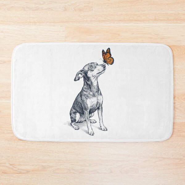 Artikelvorschau, Vintage Zwergpinscher mit Schmetterling Hundeliebhaber entworfen und verkauft von DoodleTortle.