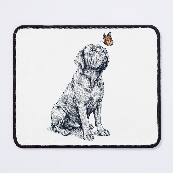 Item preview, Vintage Neapolitan Mastiff with Butterfly Dog Lover designed and sold by DoodleTortle.