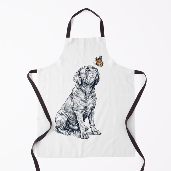 Item preview, Vintage Neapolitan Mastiff with Butterfly Dog Lover designed and sold by DoodleTortle.