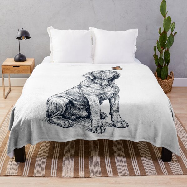 Item preview, Vintage Neapolitan Mastiff with Butterfly Dog Lover designed and sold by DoodleTortle.