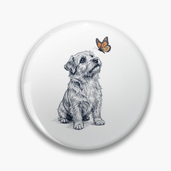 Item preview, Vintage Norwich Terrier with Butterfly Dog Lover designed and sold by DoodleTortle.