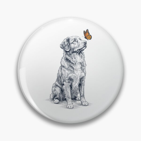 Item preview, Vintage Nova Scotia Duck Tolling Retriever with Butterfly Dog Lover designed and sold by DoodleTortle.