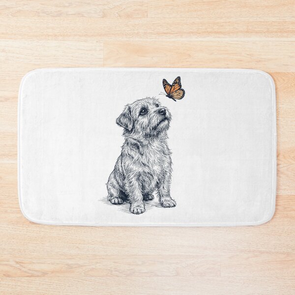 Item preview, Vintage Norwich Terrier with Butterfly Dog Lover designed and sold by DoodleTortle.