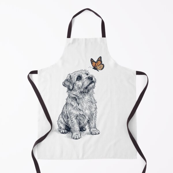 Item preview, Vintage Norwich Terrier with Butterfly Dog Lover designed and sold by DoodleTortle.