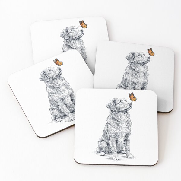 Item preview, Vintage Nova Scotia Duck Tolling Retriever with Butterfly Dog Lover designed and sold by DoodleTortle.