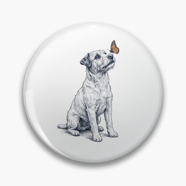 Item preview, Vintage Patterdale Terrier with Butterfly Dog Lover designed and sold by DoodleTortle.