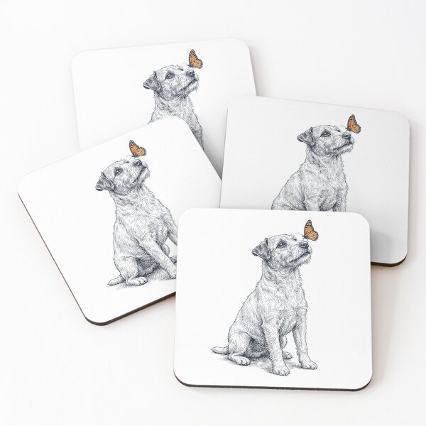 Item preview, Vintage Patterdale Terrier with Butterfly Dog Lover designed and sold by DoodleTortle.