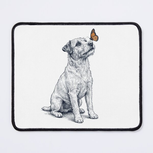 Item preview, Vintage Patterdale Terrier with Butterfly Dog Lover designed and sold by DoodleTortle.