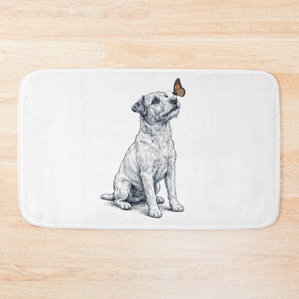 Item preview, Vintage Patterdale Terrier with Butterfly Dog Lover designed and sold by DoodleTortle.