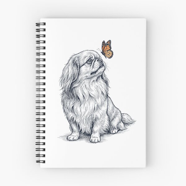 Artikelvorschau, Vintage-Pekinese mit Schmetterling – Hundeliebhaber entworfen und verkauft von DoodleTortle.
