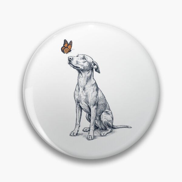Item preview, Vintage Pharaoh Hound with Butterfly Dog Lover designed and sold by DoodleTortle.