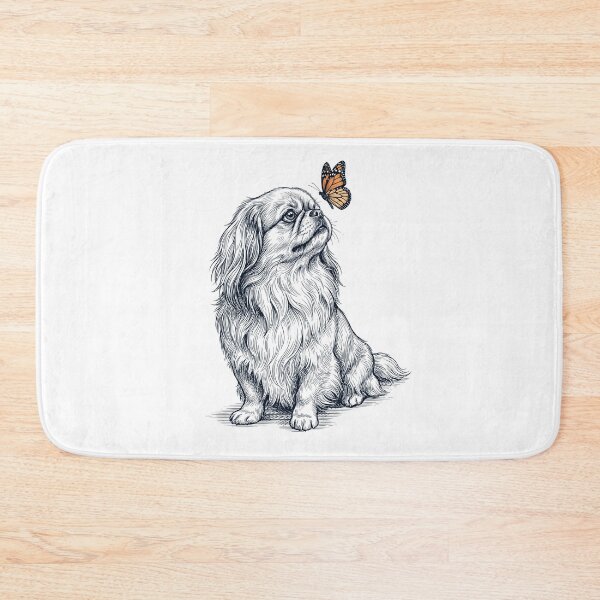 Artikelvorschau, Vintage-Pekinese mit Schmetterling – Hundeliebhaber entworfen und verkauft von DoodleTortle.