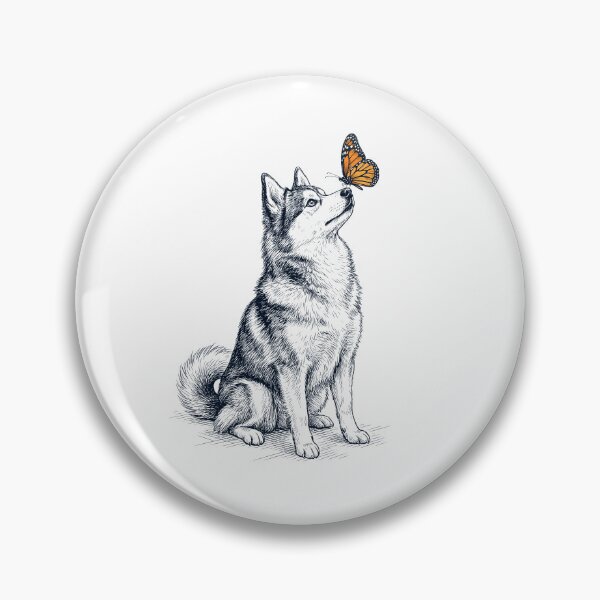 Item preview, Vintage Pomsky with Butterfly Dog Lover designed and sold by DoodleTortle.
