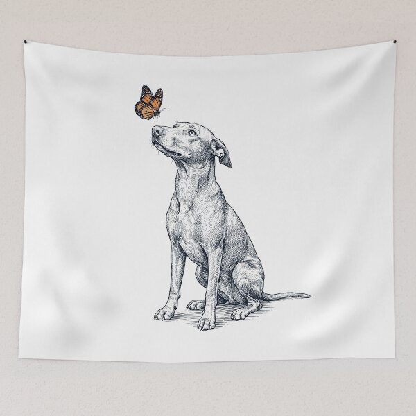 Item preview, Vintage Pharaoh Hound with Butterfly Dog Lover designed and sold by DoodleTortle.