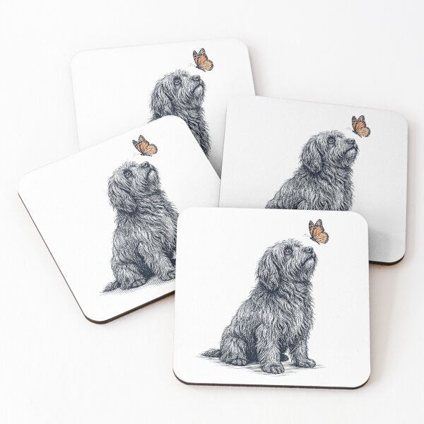 Item preview, Vintage Puli with Butterfly Dog Lover designed and sold by DoodleTortle.