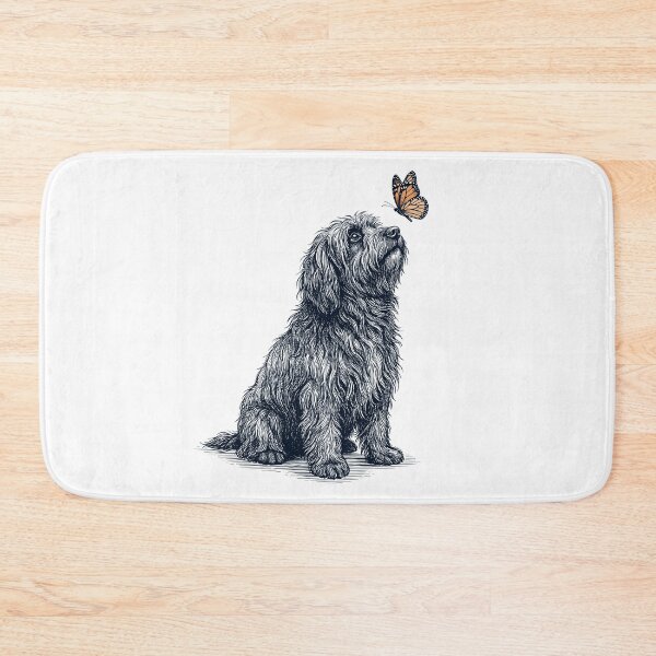 Item preview, Vintage Puli with Butterfly Dog Lover designed and sold by DoodleTortle.