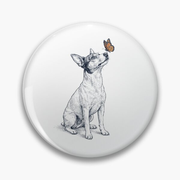 Item preview, Vintage Rat Terrier with Butterfly Dog Lover designed and sold by DoodleTortle.