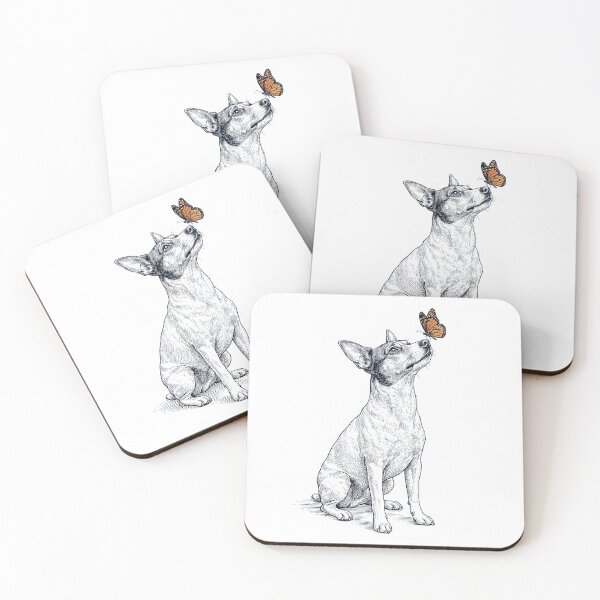 Item preview, Vintage Rat Terrier with Butterfly Dog Lover designed and sold by DoodleTortle.