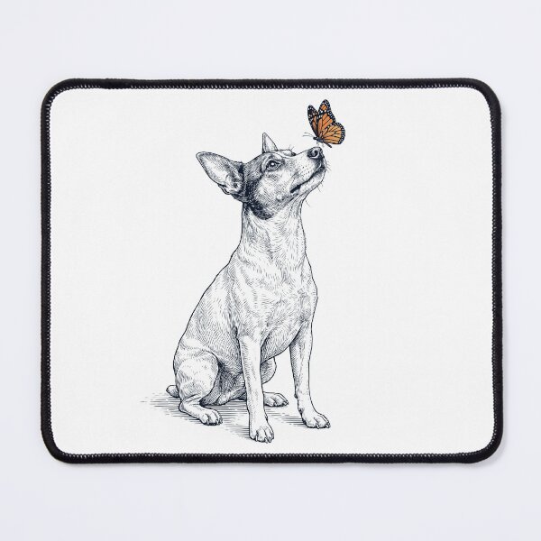 Item preview, Vintage Rat Terrier with Butterfly Dog Lover designed and sold by DoodleTortle.