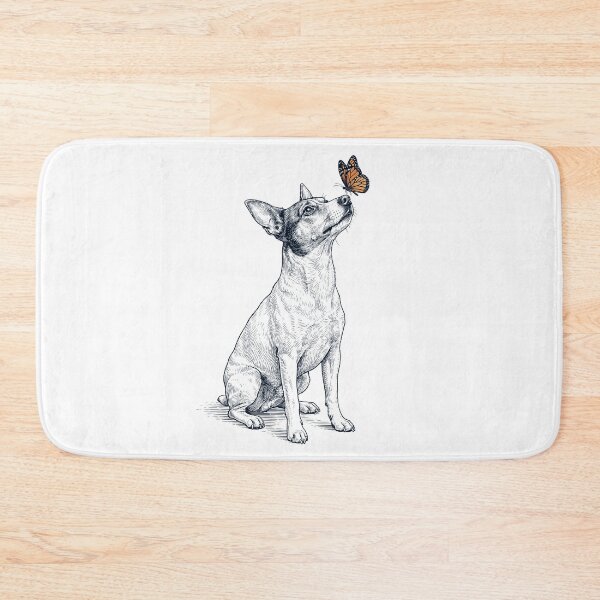 Item preview, Vintage Rat Terrier with Butterfly Dog Lover designed and sold by DoodleTortle.