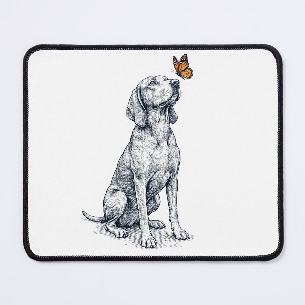 Item preview, Vintage Redbone Coonhound with Butterfly Dog Lover designed and sold by DoodleTortle.