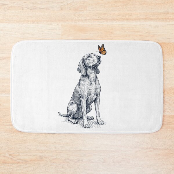 Item preview, Vintage Redbone Coonhound with Butterfly Dog Lover designed and sold by DoodleTortle.