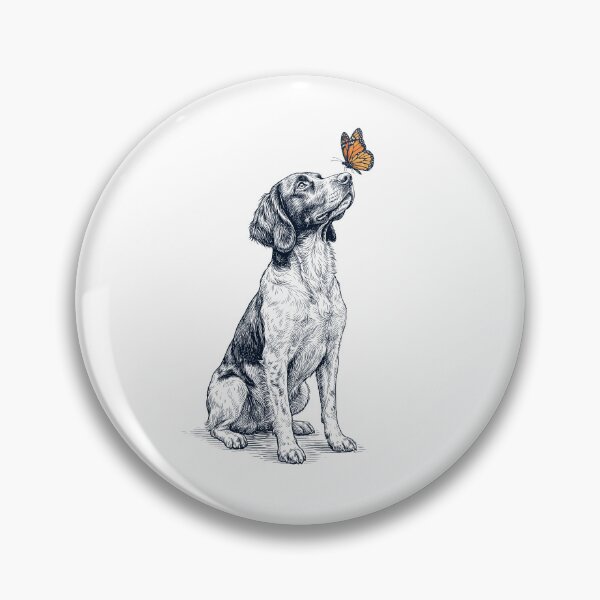 Item preview, Vintage Small Munsterlander Pointer with Butterfly Dog Lover designed and sold by DoodleTortle.