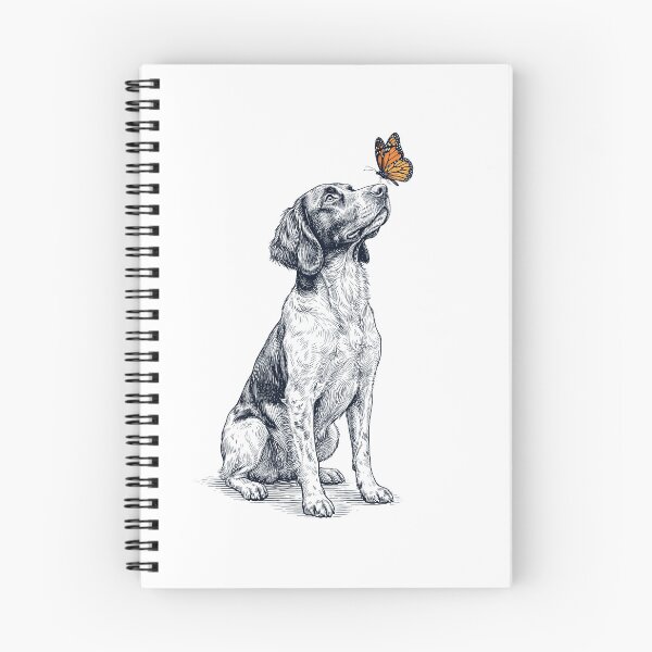 Item preview, Vintage Small Munsterlander Pointer with Butterfly Dog Lover designed and sold by DoodleTortle.