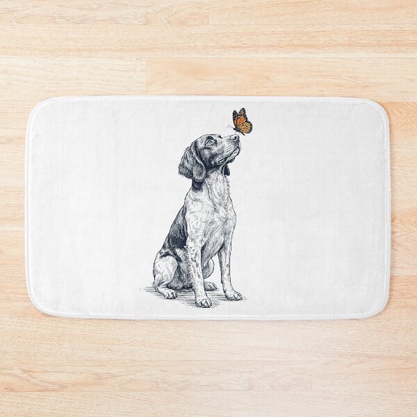 Item preview, Vintage Small Munsterlander Pointer with Butterfly Dog Lover designed and sold by DoodleTortle.