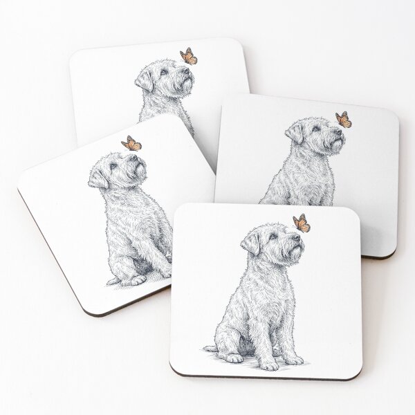 Item preview, Vintage Soft Coated Wheaten Terrier with Butterfly Dog Lover designed and sold by DoodleTortle.