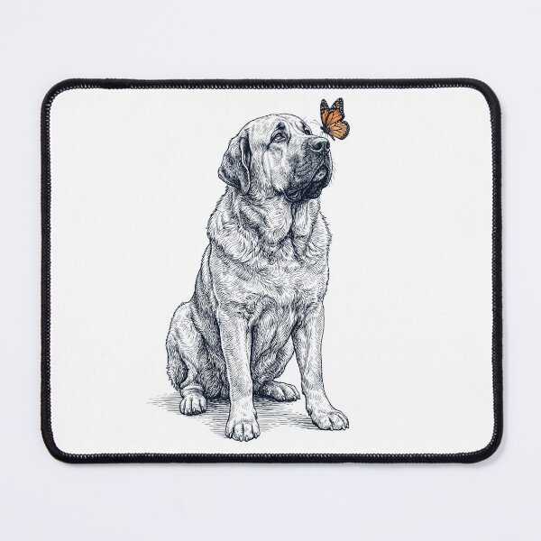 Item preview, Vintage Spanish Mastiff with Butterfly Dog Lover designed and sold by DoodleTortle.