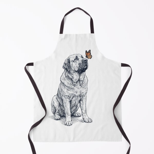 Aperçu de l'œuvre Mastiff espagnol vintage avec papillon, amoureux des chiens créée et vendue par DoodleTortle.