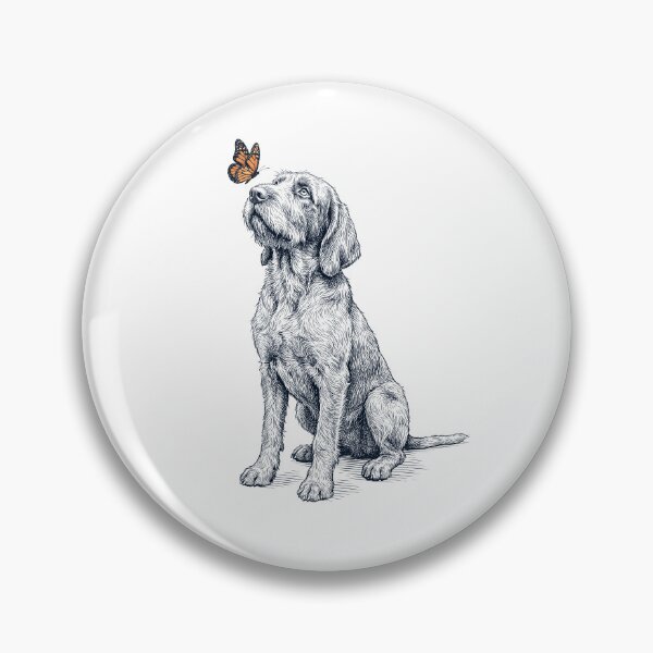 Item preview, Vintage Spinone Italiano with Butterfly Dog Lover designed and sold by DoodleTortle.