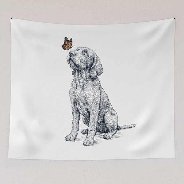 Item preview, Vintage Spinone Italiano with Butterfly Dog Lover designed and sold by DoodleTortle.