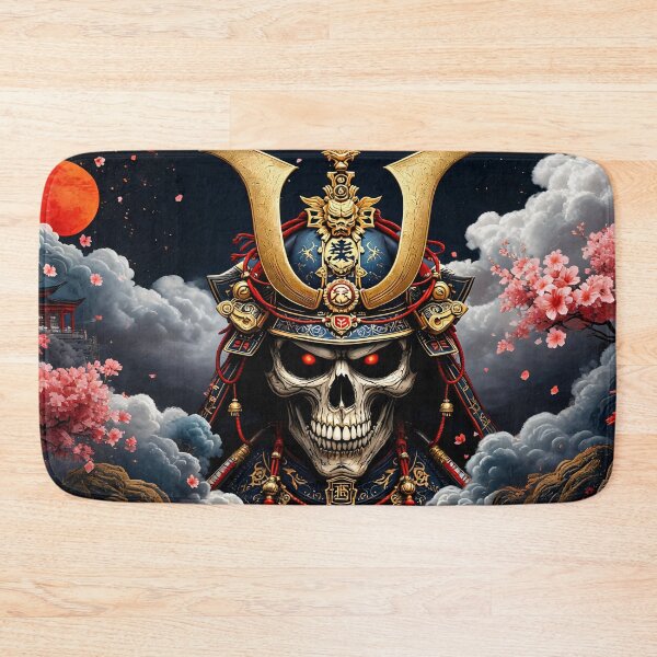 Item preview, Samurai skull warrior under the red moon designed and sold by WonderPiks.