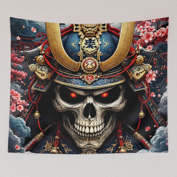 Item preview, Samurai skull warrior under the red moon designed and sold by WonderPiks.