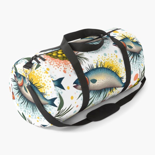 Item preview, Mediterranean Fish Pattern with Olives & Spanish Malaga Aesthetic | Coastal Seafood Watercolor Design designed and sold by FeelFreeStore.