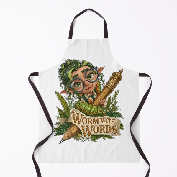 Item preview, Worm With Words Cute Fantasy Elf Bookworm and Caterpillar designed and sold by Marcikart.