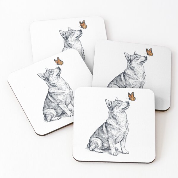 Item preview, Vintage Swedish Vallhund with Butterfly Dog Lover designed and sold by DoodleTortle.