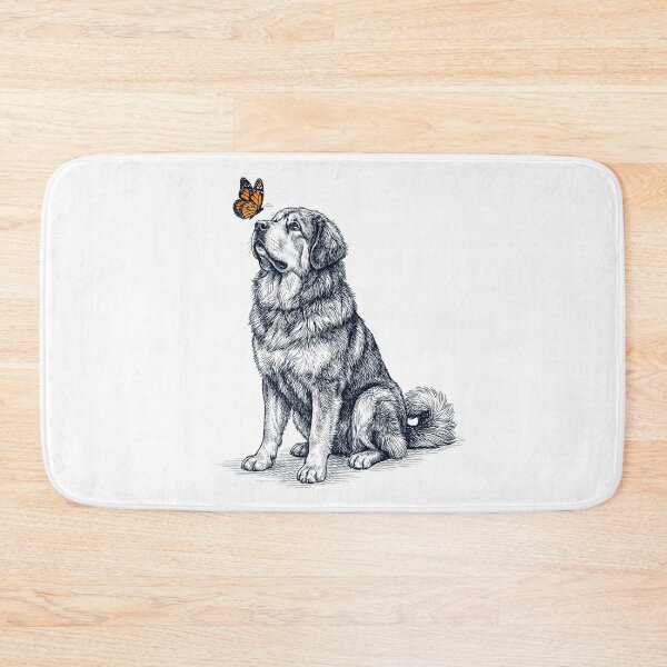 Item preview, Vintage Tibetan Mastiff with Butterfly Dog Lover designed and sold by DoodleTortle.